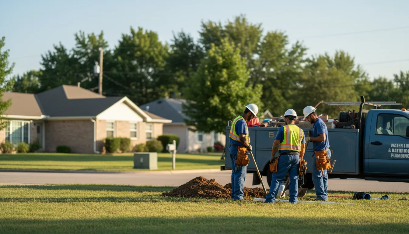 Residential water line and bathroom plumbing service in Petersburg, IN